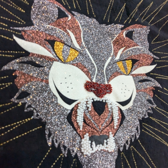 Power Cat Black Custom Embellished Jacket Size Large - Picture 10 of 10